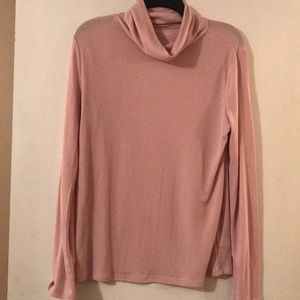 Soft pink cowl neck shirt